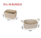 Nordic Boîte de rangement en corde de coton épais tissée à la main - Panier de rangement simple