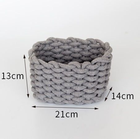Nordic Boîte de rangement en corde de coton épais tissée à la main - Panier de rangement simple