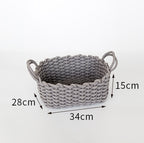 Nordic Boîte de rangement en corde de coton épais tissée à la main - Panier de rangement simple