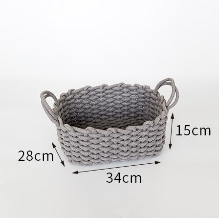 Nordic Boîte de rangement en corde de coton épais tissée à la main - Panier de rangement simple