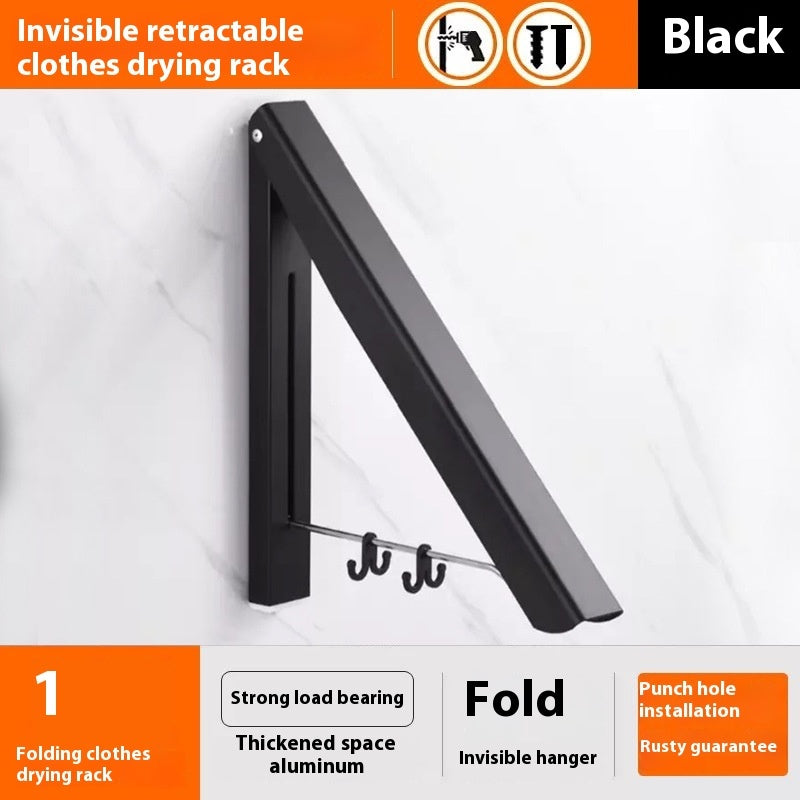 Cintre mural rétractable pliable en aluminium sans perforation suspendu imperméable