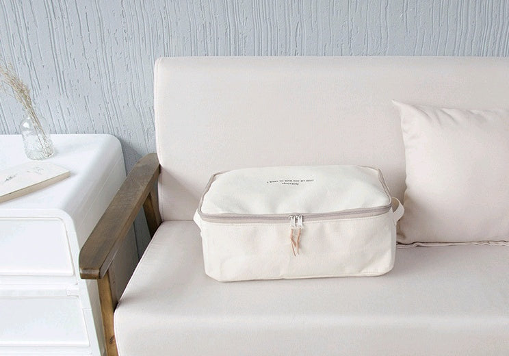 Boîte de rangement en toile épaisse à fermeture éclair