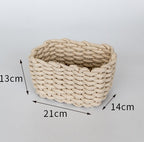 Nordic Boîte de rangement en corde de coton épais tissée à la main - Panier de rangement simple