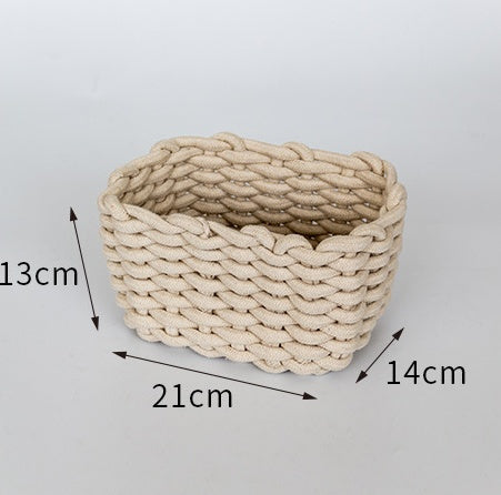 Nordic Boîte de rangement en corde de coton épais tissée à la main - Panier de rangement simple
