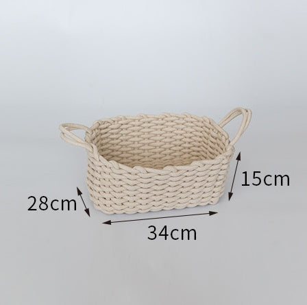 Nordic Boîte de rangement en corde de coton épais tissée à la main - Panier de rangement simple