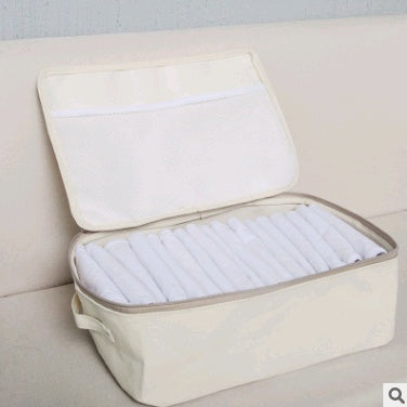 Boîte de rangement en toile épaisse à fermeture éclair