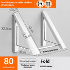 Cintre mural rétractable pliable en aluminium sans perforation suspendu imperméable