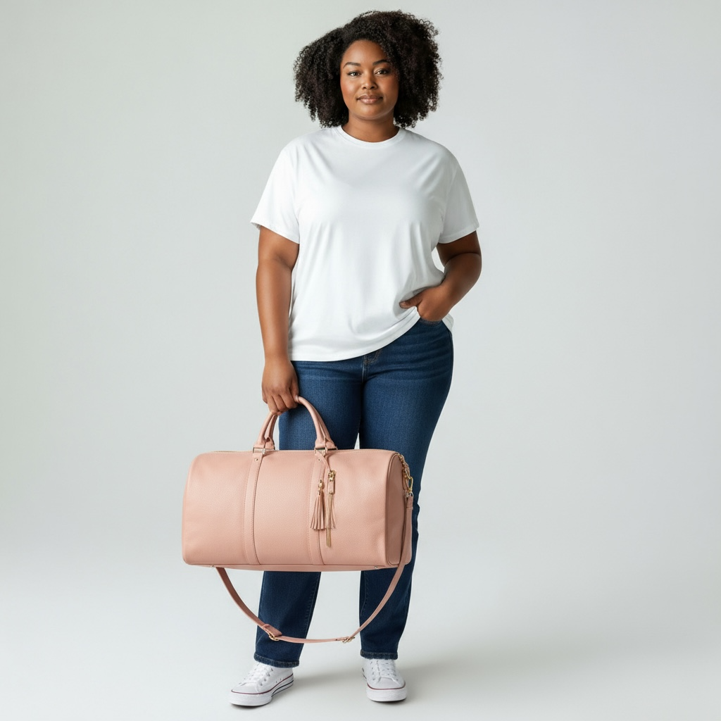 Sac en cuir de vêtements de voyage pliable pour femmes - Grand sac de voyage - Sac de voyage d’affaires pour femmes