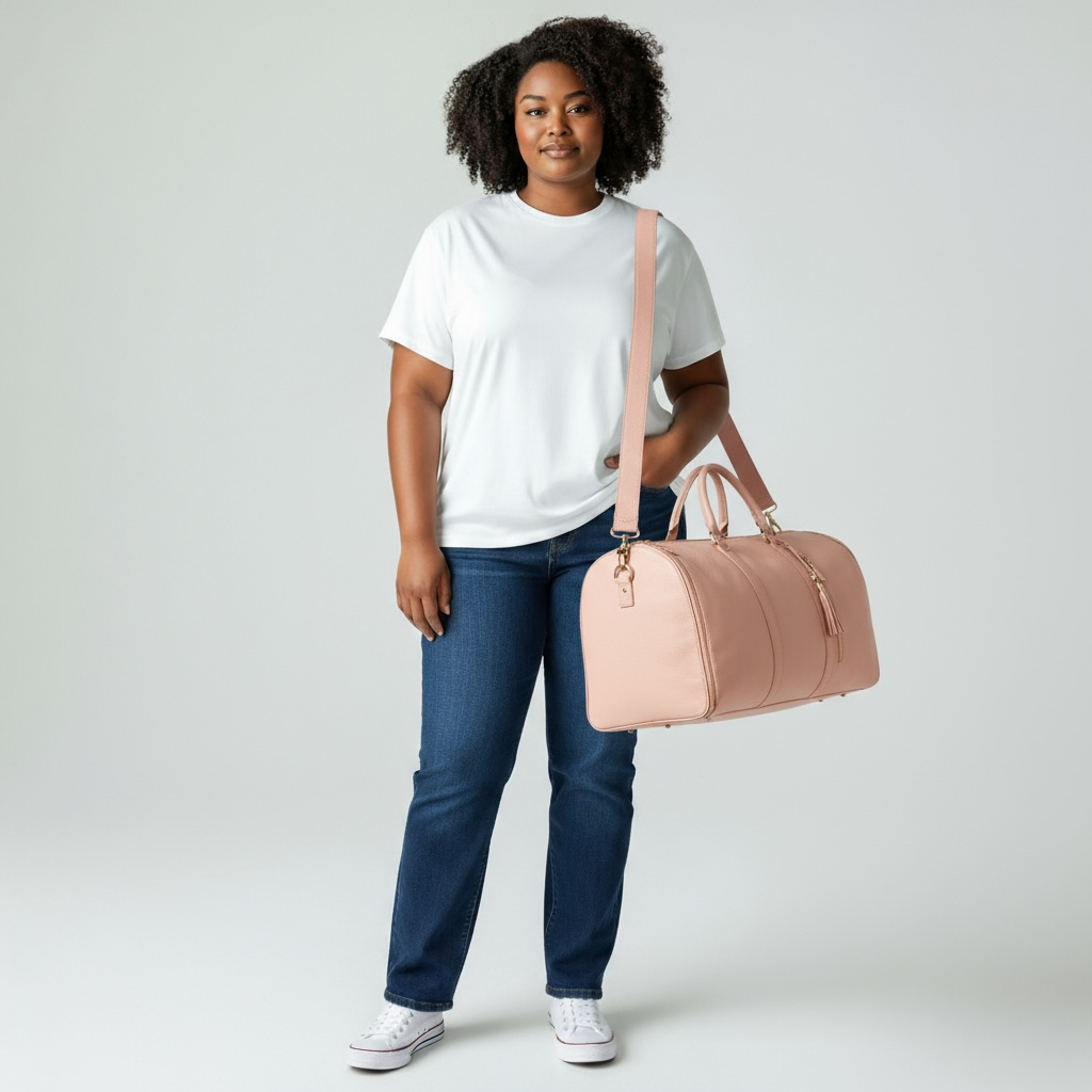 Sac en cuir de vêtements de voyage pliable pour femmes - Grand sac de voyage - Sac de voyage d’affaires pour femmes