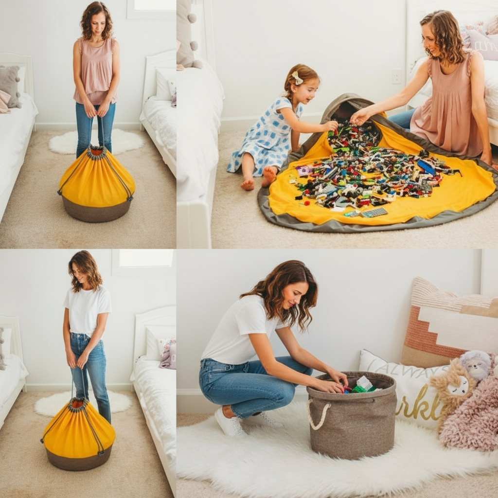 Sac de rangement portable pour jouets pour enfants