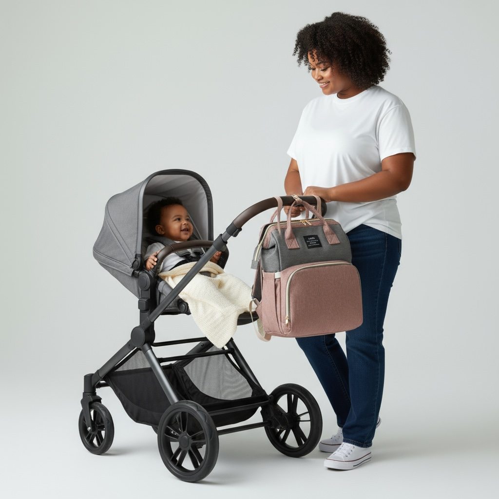 Sac à dos isotherme grande capacité pour bébé et pour faciliter la vie de maman avec son berceau intégrée