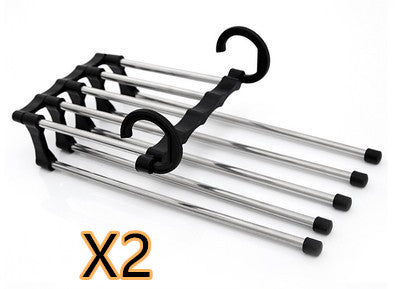 Cintre de garde-robe 5 en 1 - Cintres multifonctionnels magique en acier inoxydable