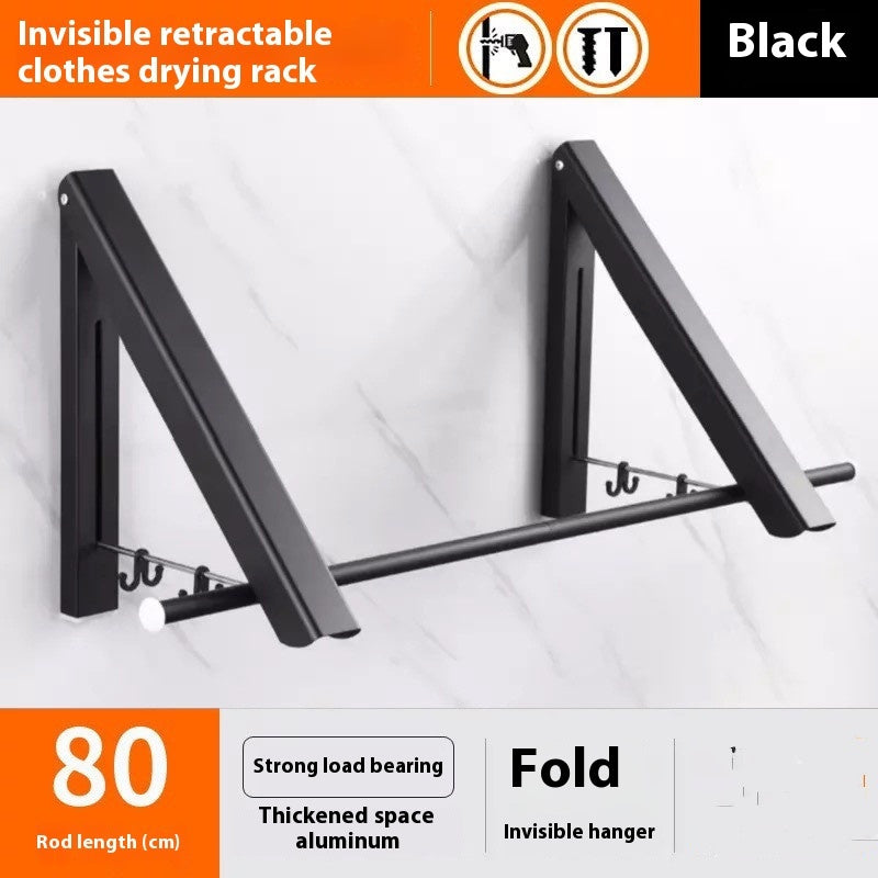 Cintre mural rétractable pliable en aluminium sans perforation suspendu imperméable