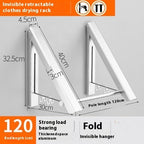 Cintre mural rétractable pliable en aluminium sans perforation suspendu imperméable