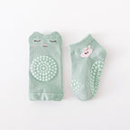 Ensemble de chaussettes antidérapantes et genouillères -pour le printemps et l’automne unisexe respirant motif de dessin animé